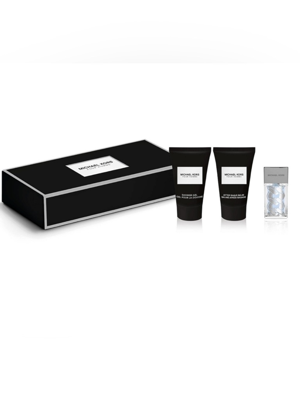 Michael Kors Men Grooming Set in Black and Silver